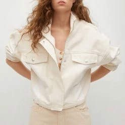 Mango Cream Oversized Jacket