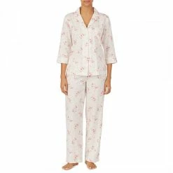 Lauren Ralph Lauren Pink Classic Woven Notch Collar Pyjama Set
