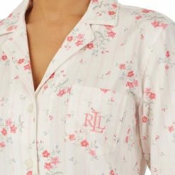 Lauren Ralph Lauren Pink Classic Woven Notch Collar Pyjama Set -JacketsSale Sales 17829367 3