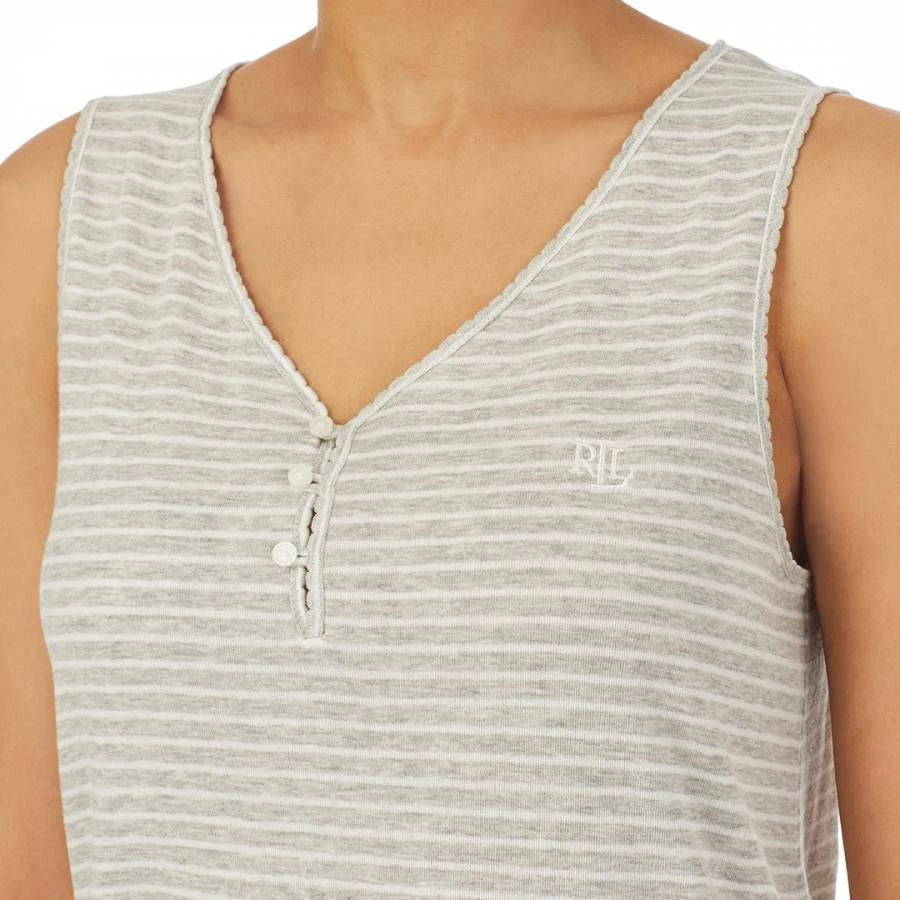 Lauren Ralph Lauren Grey Scallop Neck Midi Sleep Gown 5 Lauren Ralph Lauren Grey Scallop Neck Midi Sleep Gown - Image 3