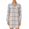 Lauren Ralph Lauren Grey Plaid Brushed Woven Sleepshirt