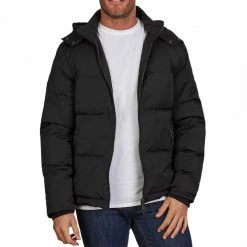 Raging Bull Hooded Puffer Jacket Black