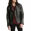 John Varvatos Black Spray Dyed Leather Jacket -JacketsSale Sales 17872517 1