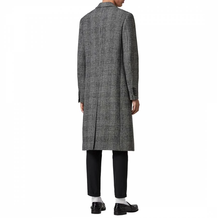AllSaints Black Danson Check Wool Blend Coat 4 AllSaints Black Danson Check Wool Blend Coat - Image 2