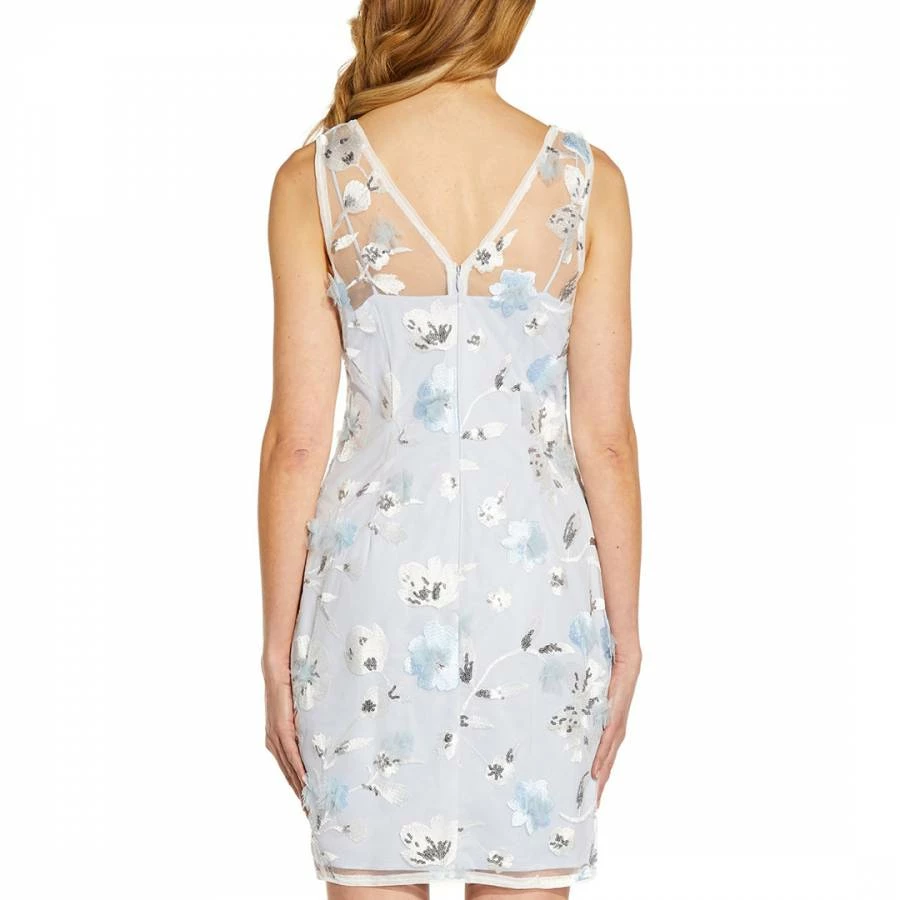Adrianna Papell Blue Floral Embroidery Dress 4 Adrianna Papell Blue Floral Embroidery Dress - Image 2