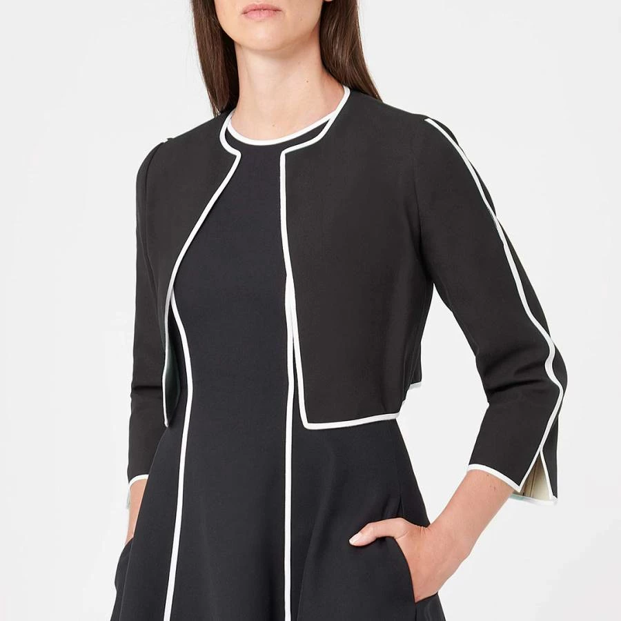 PAULE KA Black/ Cream Cropped Cotton Jacket 3 PAULE KA Black/ Cream Cropped Cotton Jacket