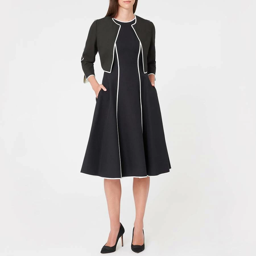 PAULE KA Black/ Cream Cropped Cotton Jacket 4 PAULE KA Black/ Cream Cropped Cotton Jacket - Image 2