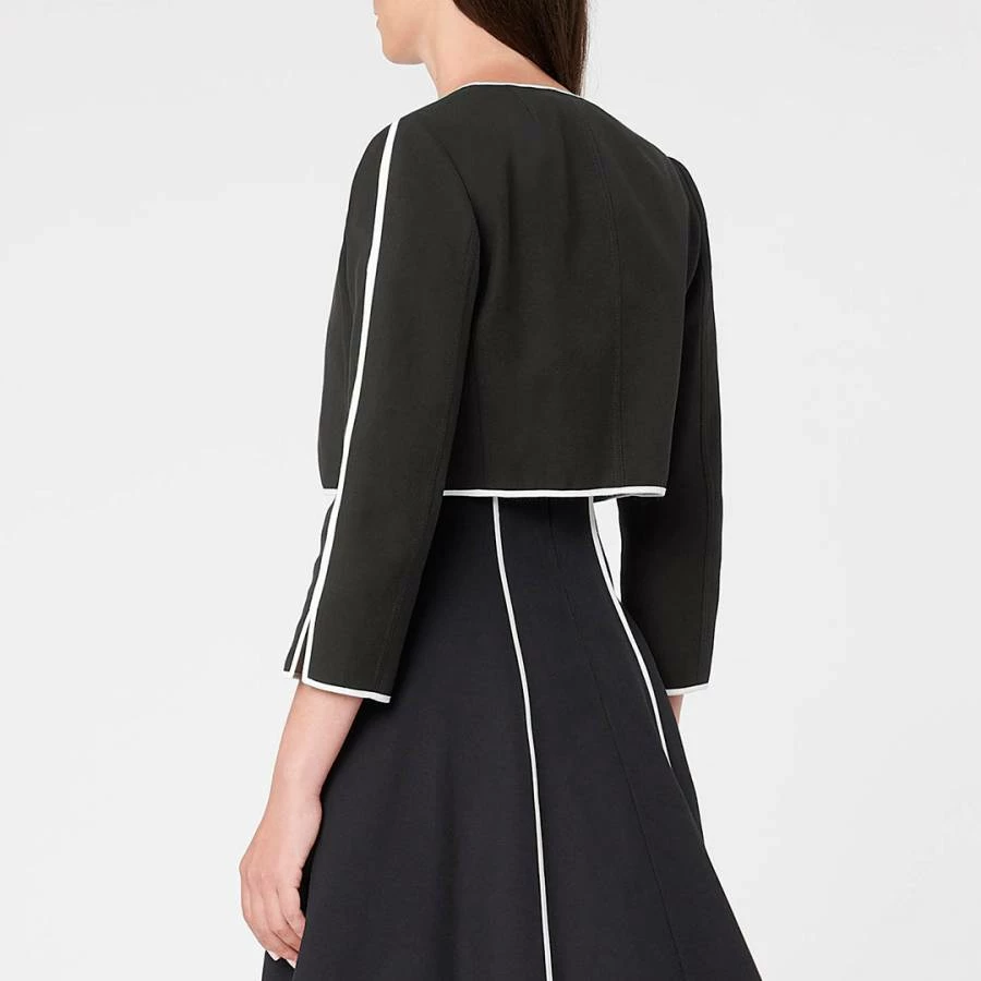 PAULE KA Black/ Cream Cropped Cotton Jacket 5 PAULE KA Black/ Cream Cropped Cotton Jacket - Image 3