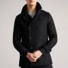 Ted Baker Black Grilld Wool Peacoat -JacketsSale Sales 17953792 1