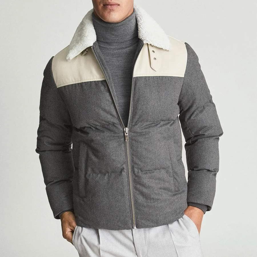 Reiss Grey Ball Quilted Jacket 3 Reiss Grey Ball Quilted Jacket