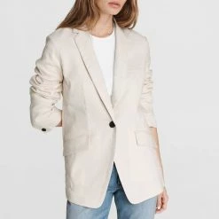 Rag & Bone Ecru Margot Linen Blazer
