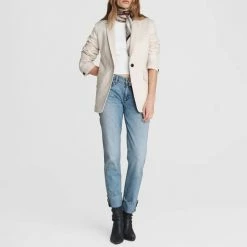 Rag & Bone Ecru Margot Linen Blazer -JacketsSale Sales 17967547 3