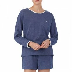 Lauren Ralph Lauren Blue Soft Lounge Knit Short Pyjama Set