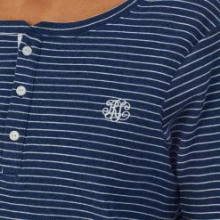 Lauren Ralph Lauren Blue Cotton Rib Henley Short Pyjama Set 9 Lauren Ralph Lauren Blue Cotton Rib Henley Short Pyjama Set -JacketsSale Sales 17996021 4