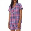 Lauren Ralph Lauren Multi Cotton Notch Collar Short Pyjama Set