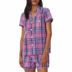 Lauren Ralph Lauren Multi Cotton Notch Collar Short Pyjama Set