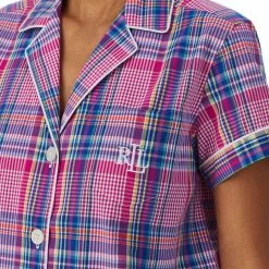 Lauren Ralph Lauren Multi Cotton Notch Collar Short Pyjama Set -JacketsSale Sales 17996027 4