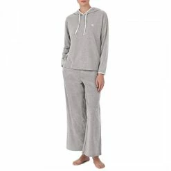 Lauren Ralph Lauren Grey Soft Lounge Knit Hooded Lounge Set