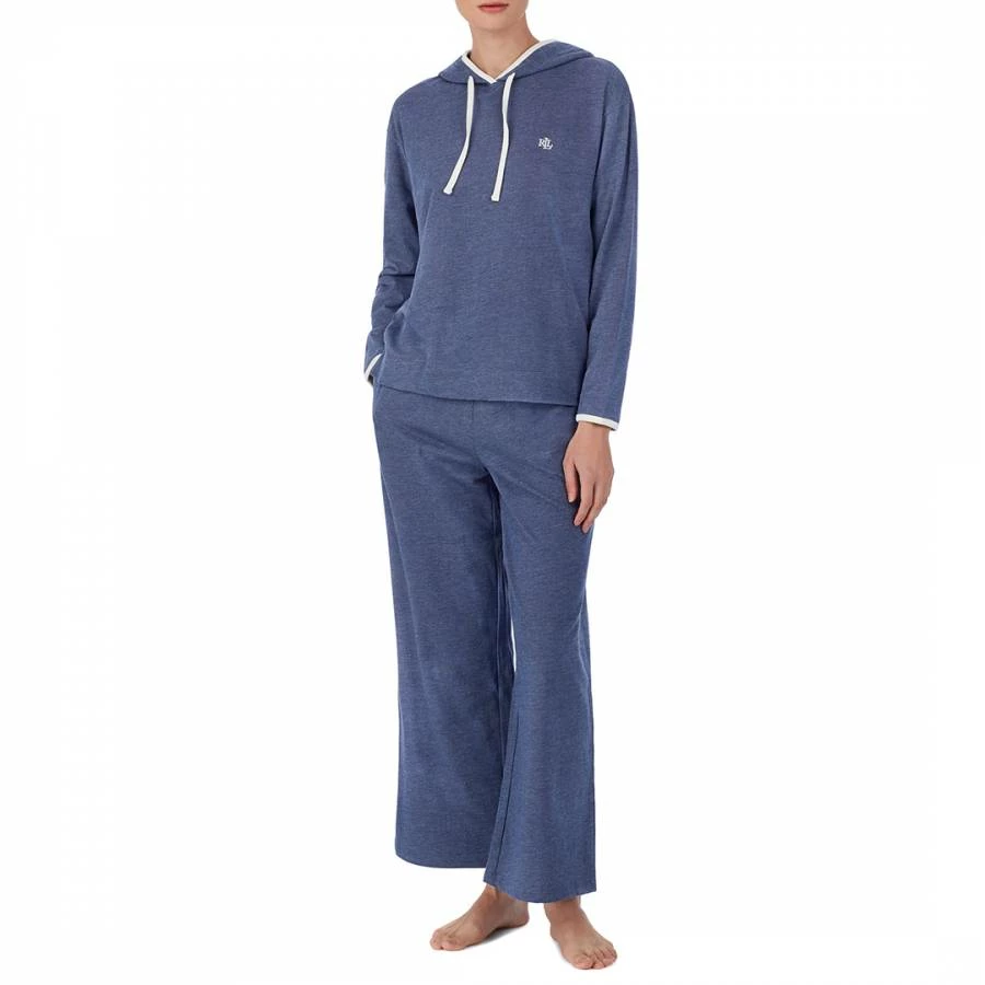 Lauren Ralph Lauren Blue Soft Lounge Knit Hooded Lounge Set 3 Lauren Ralph Lauren Blue Soft Lounge Knit Hooded Lounge Set