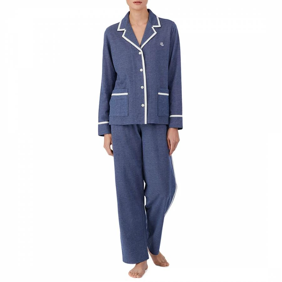 Lauren Ralph Lauren Blue Soft Lounge Knit Pyjama Set 3 Lauren Ralph Lauren Blue Soft Lounge Knit Pyjama Set