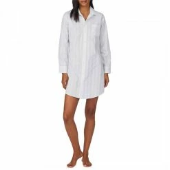 Lauren Ralph Lauren White Cotton Woven Sleepshirt