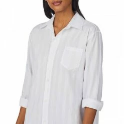 Lauren Ralph Lauren White Cotton Woven Sleepshirt 9 Lauren Ralph Lauren White Cotton Woven Sleepshirt -JacketsSale Sales 17996076 4