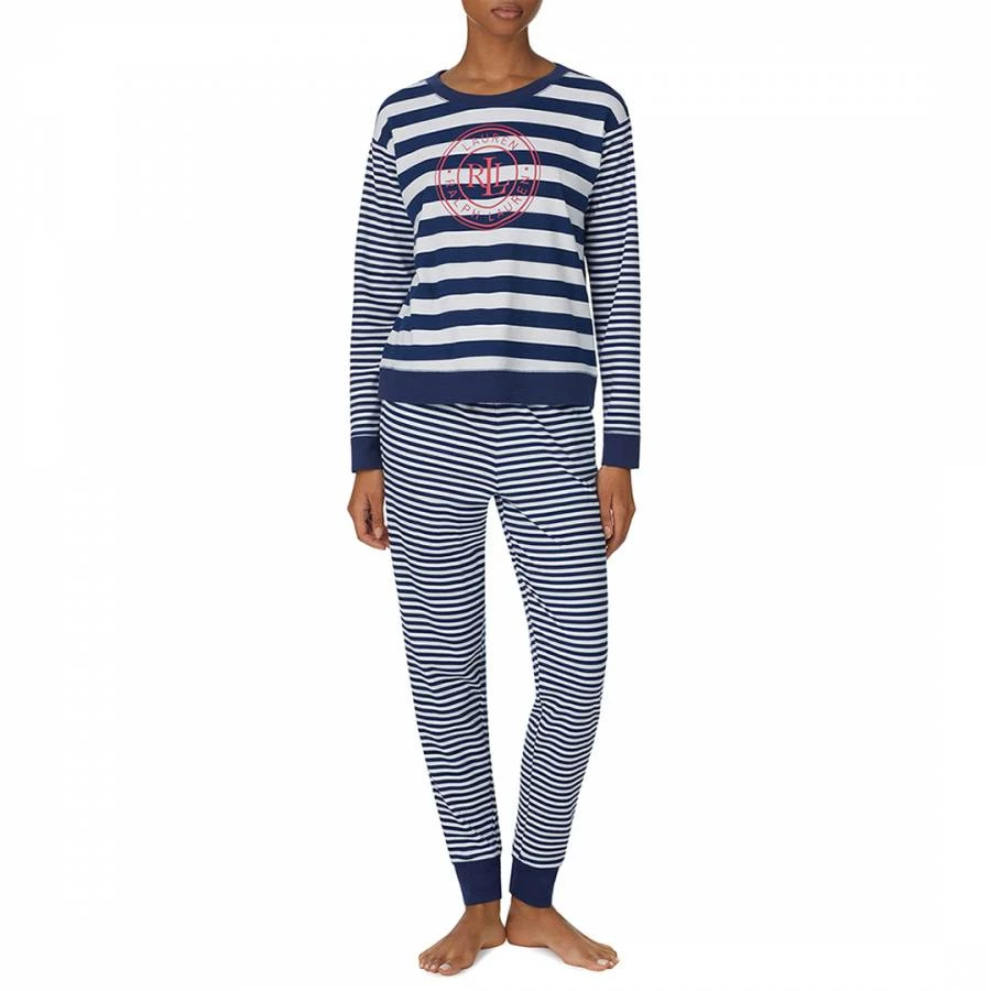 Lauren Ralph Lauren Navy Lounge Crew Neck Jogger Pyjama Set 3 Lauren Ralph Lauren Navy Lounge Crew Neck Jogger Pyjama Set