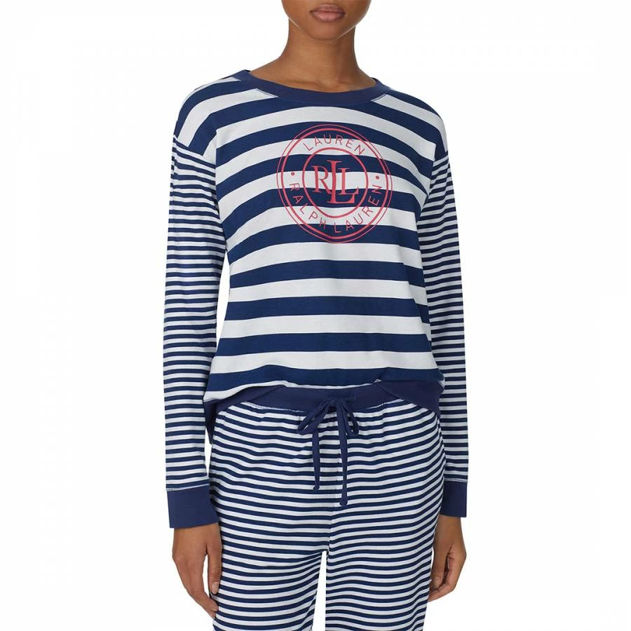 Lauren Ralph Lauren Navy Lounge Crew Neck Jogger Pyjama Set 5 Lauren Ralph Lauren Navy Lounge Crew Neck Jogger Pyjama Set - Image 3