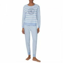 Lauren Ralph Lauren Blue Lounge Crew Neck Jogger Pyjama Set