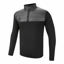 Calvin Klein Golf Charcoal Quilted Thermal 1/4 Zip Jacket