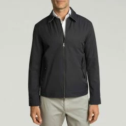 Hackett London Navy Cotton Harrington Jacket