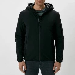 Calvin Klein Black 4 Way Stretch Hooded Jacket