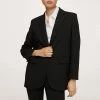 Mango Black Pocketed Oversized Blazer -JacketsSale Sales 18059831 1