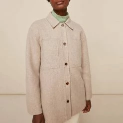 Whistles Neutral Wool Overshirt