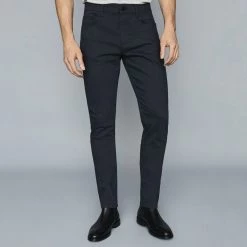 Reiss Navy Slim Fit Cotton Blend Jeans