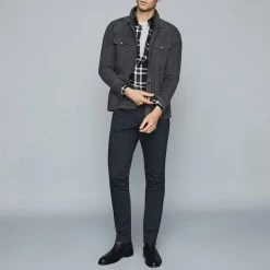 Reiss Navy Slim Fit Cotton Blend Jeans 8 Reiss Navy Slim Fit Cotton Blend Jeans -JacketsSale Sales 18084270 3