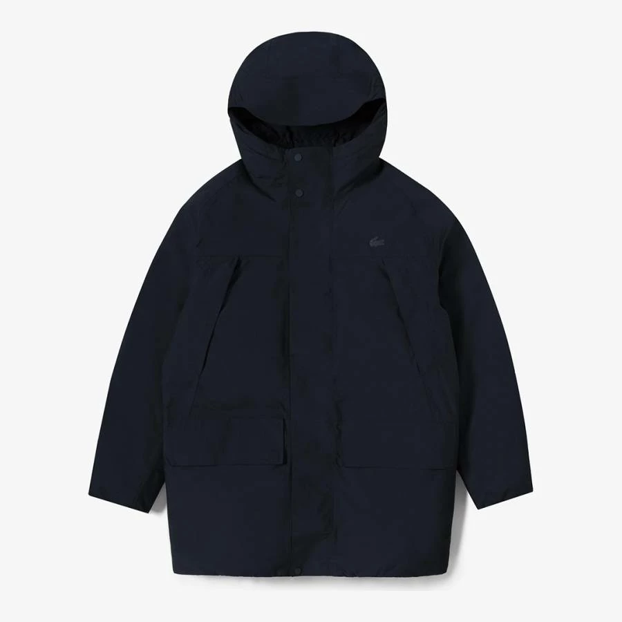 Lacoste Black Longline Hooded Jacket 3 Lacoste Black Longline Hooded Jacket