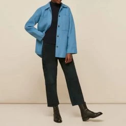 Whistles Pale Blue Classic Wool Overshirt 8 Whistles Pale Blue Classic Wool Overshirt -JacketsSale Sales 18096667 3