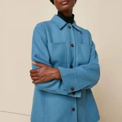 Whistles Pale Blue Classic Wool Overshirt 9 Whistles Pale Blue Classic Wool Overshirt -JacketsSale Sales 18096667 4