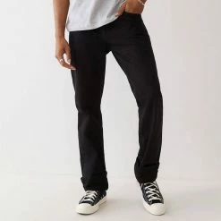 True Religion Black Ricky Straight Stretch Jeans