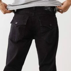 True Religion Black Ricky Straight Stretch Jeans -JacketsSale Sales 18106287 4