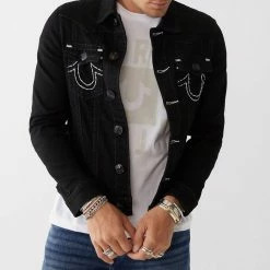 True Religion Black Jimmy Denim Jacket