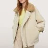 Mango Ecru Oversized Fur-Effect Jacket -JacketsSale Sales 18114166 1
