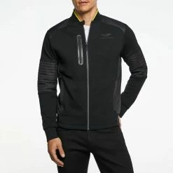 Hackett London Black AMR Cotton Blend Bomber Jacket