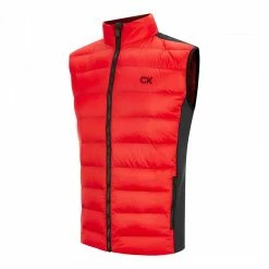 Calvin Klein Golf Red/Black Quilted Hybrid Gilet