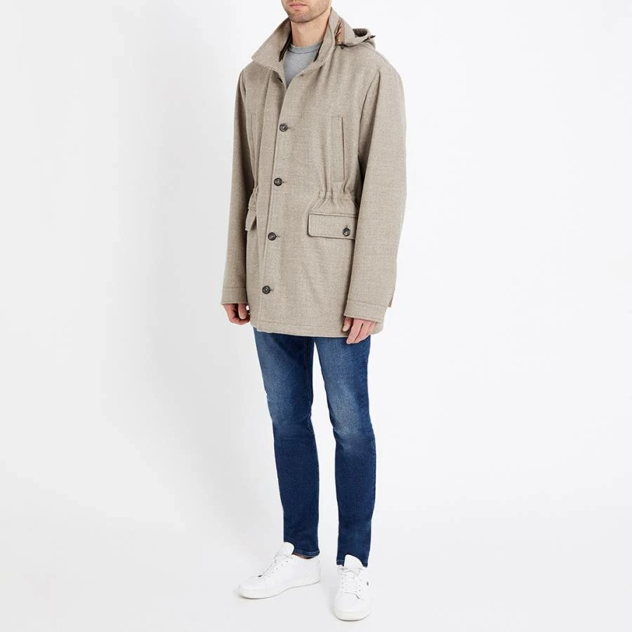 Hackett London Beige Hooded Wool Coat 5 Hackett London Beige Hooded Wool Coat - Image 3