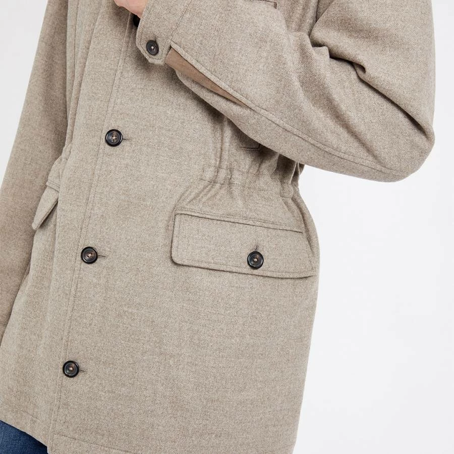 Hackett London Beige Hooded Wool Coat 6 Hackett London Beige Hooded Wool Coat - Image 4