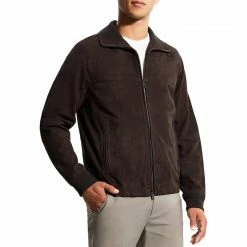 THEORY Brown Otis Suede Jacket