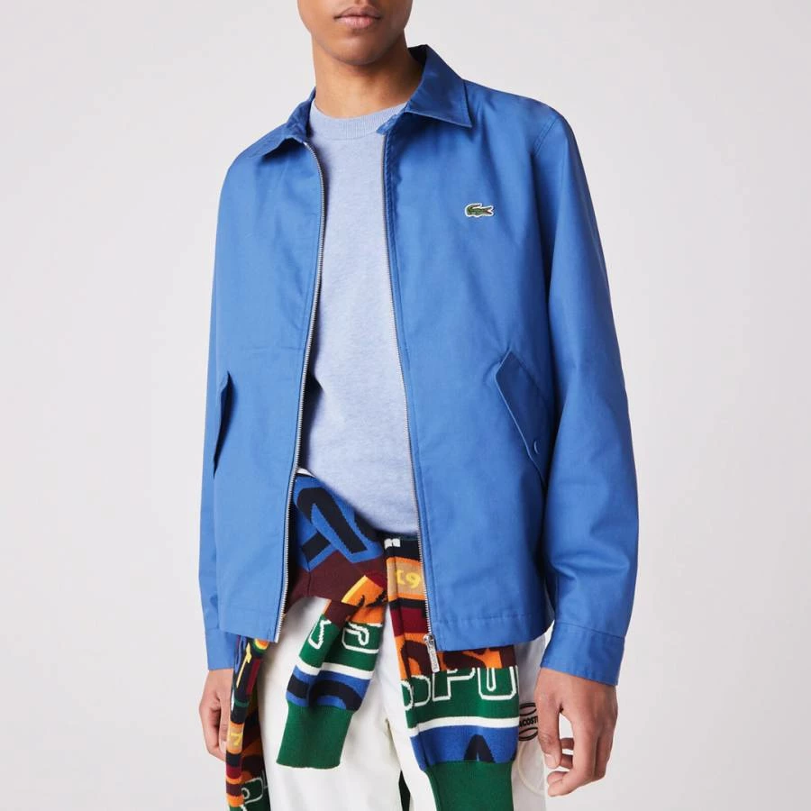 Lacoste Blue Cropped Full Zip Cotton Jacket 3 Lacoste Blue Cropped Full Zip Cotton Jacket