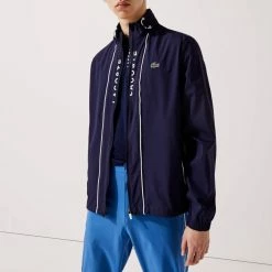 Lacoste Navy Adjustable Collar Zip Jacket